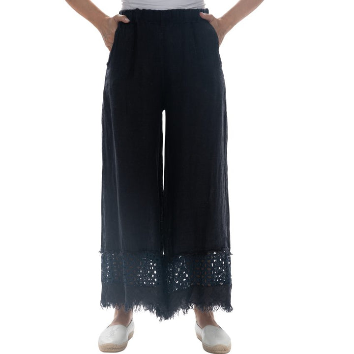 Vera Italian Linen Pants Navy