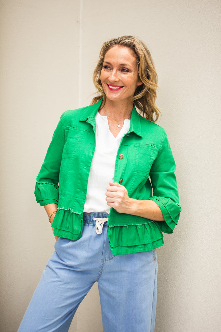 Frills Jacket Green