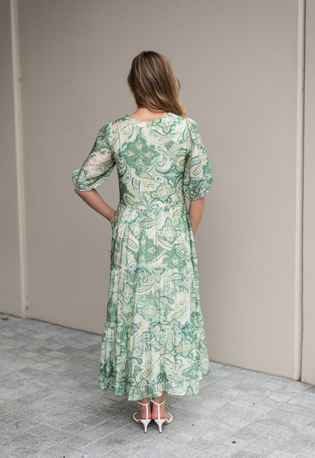 Enya Green Paisley Dress