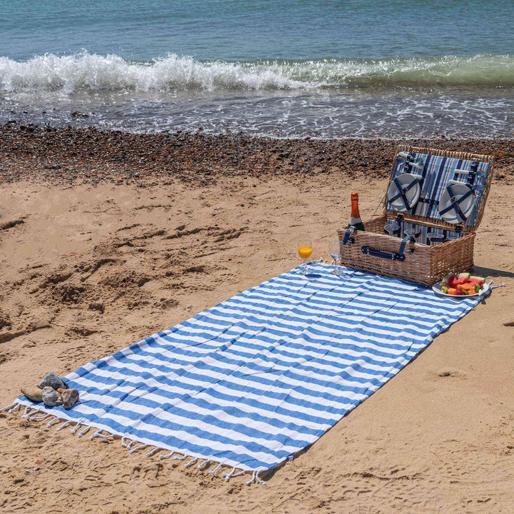 Turkish Beach Towel Blue Stripe