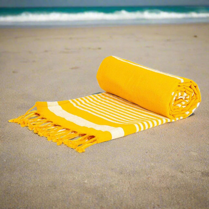 Deluxe Turkish Beach Towel Yellow