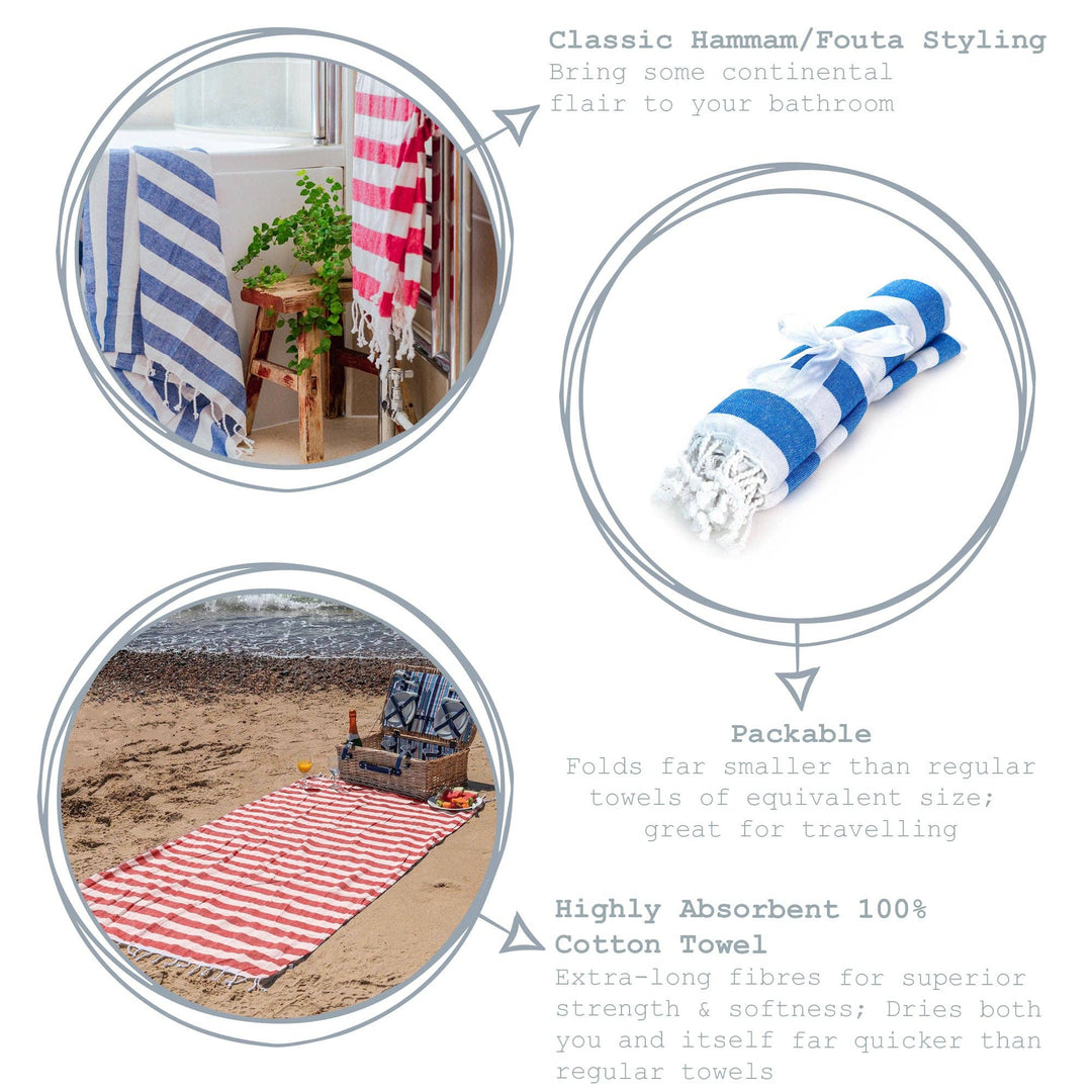 Turkish Beach Towel Blue Stripe