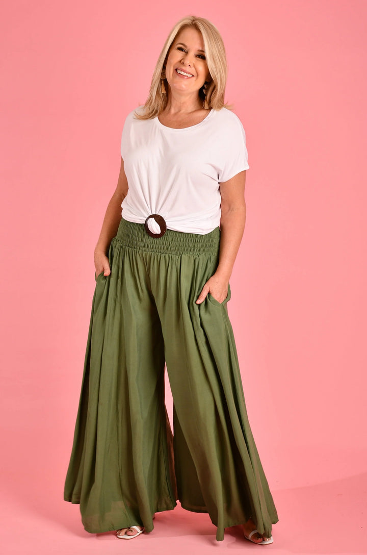 Fremantle Wide Leg Pant Khaki