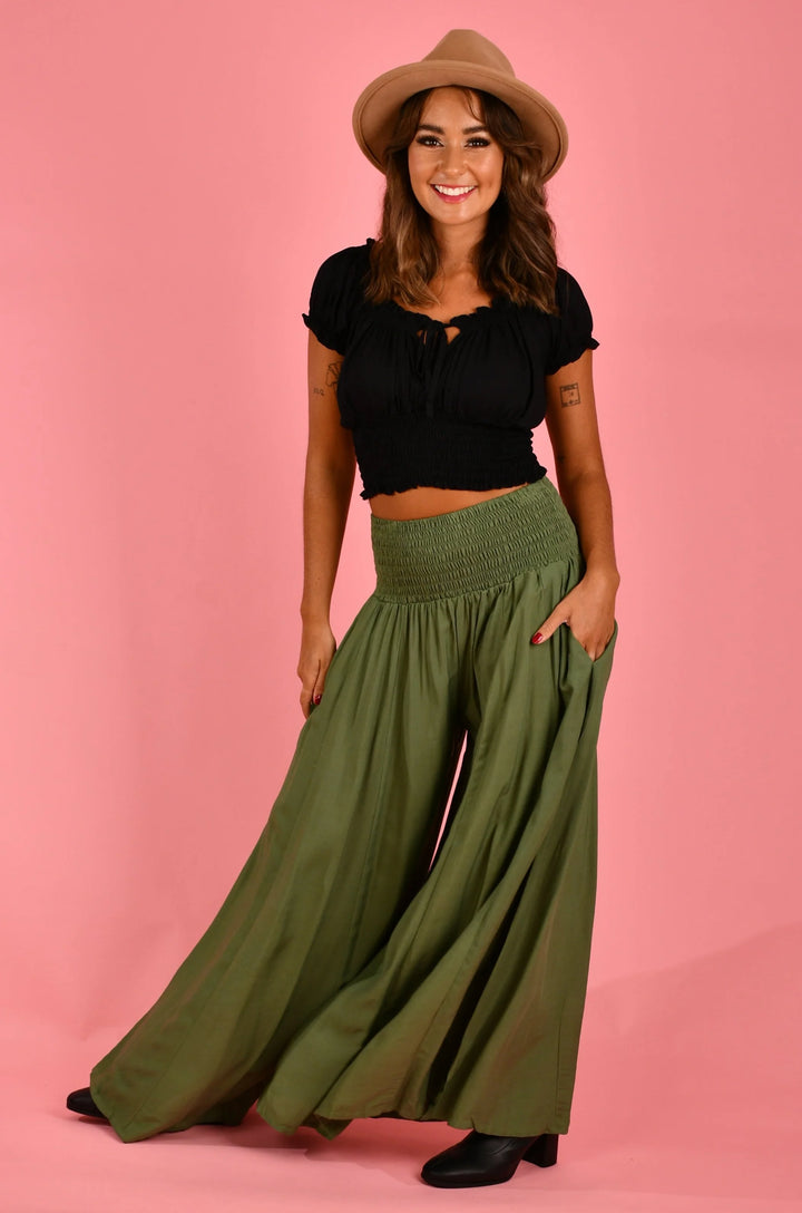 Fremantle Wide Leg Pant Khaki