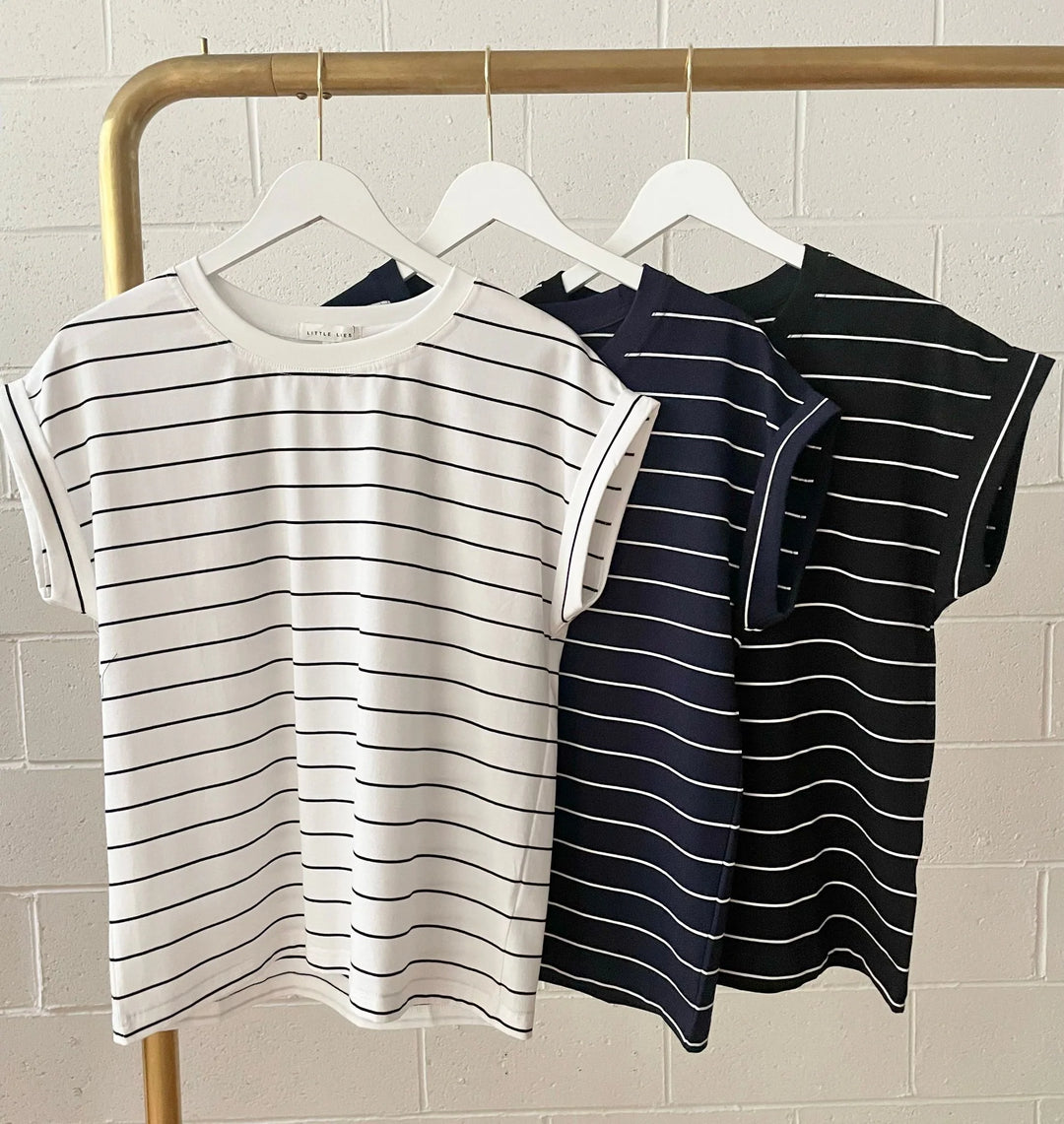 Rhodes Tee Navy Stripe