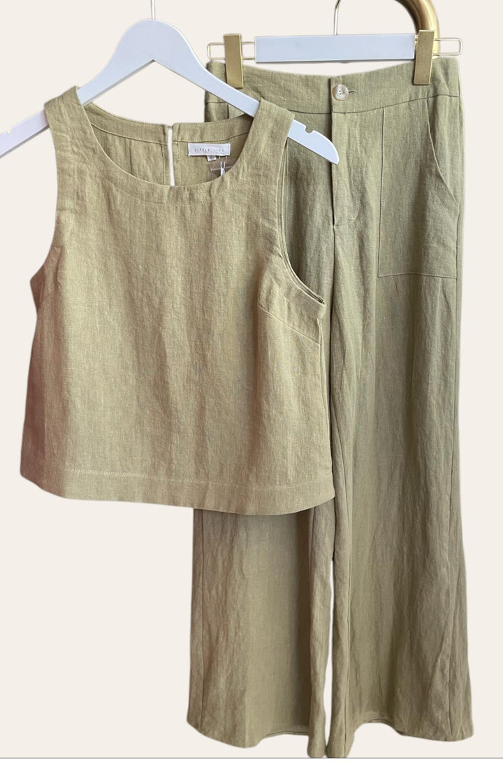 Jude Linen Pants Olive