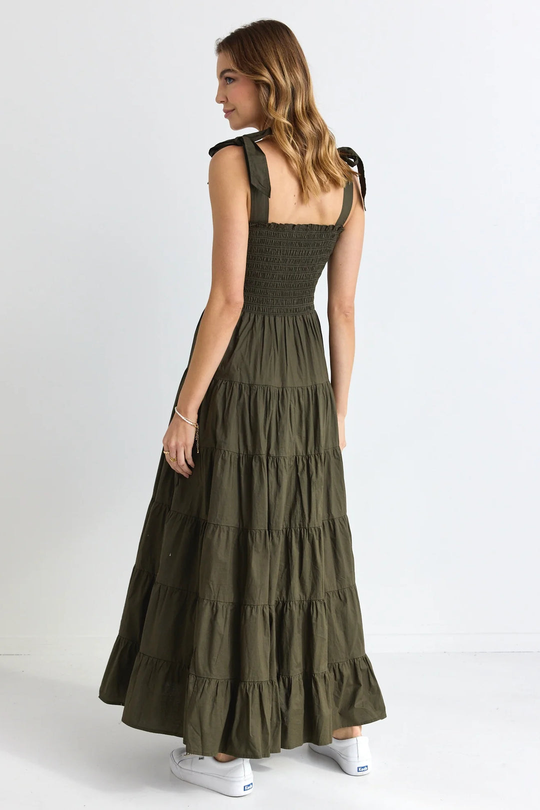 Isabella Poplin Maxi Dress Khaki