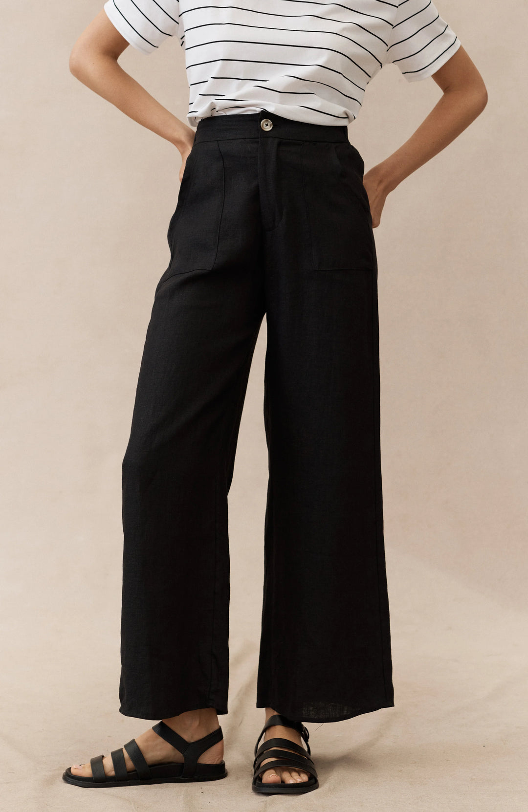 Jude Linen Pants Black