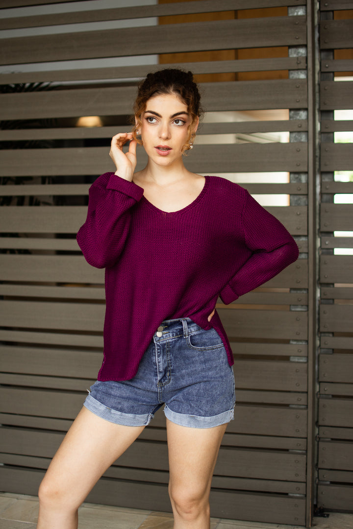 Annie Cotton Knit Plum