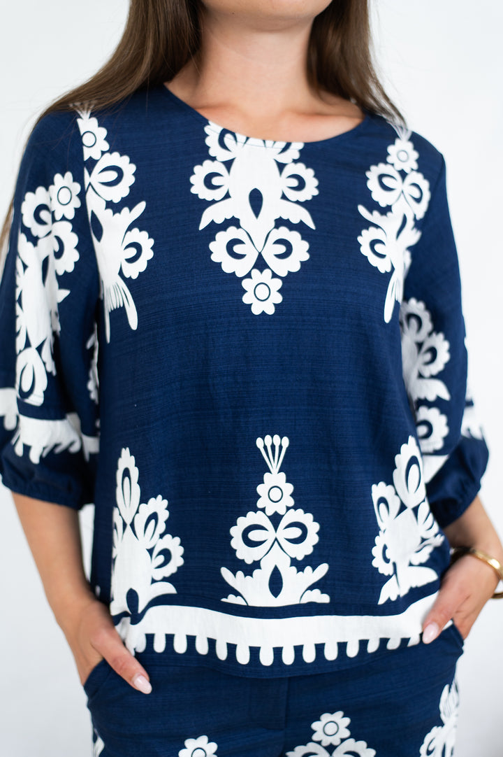 Navy Riviera Midi Top