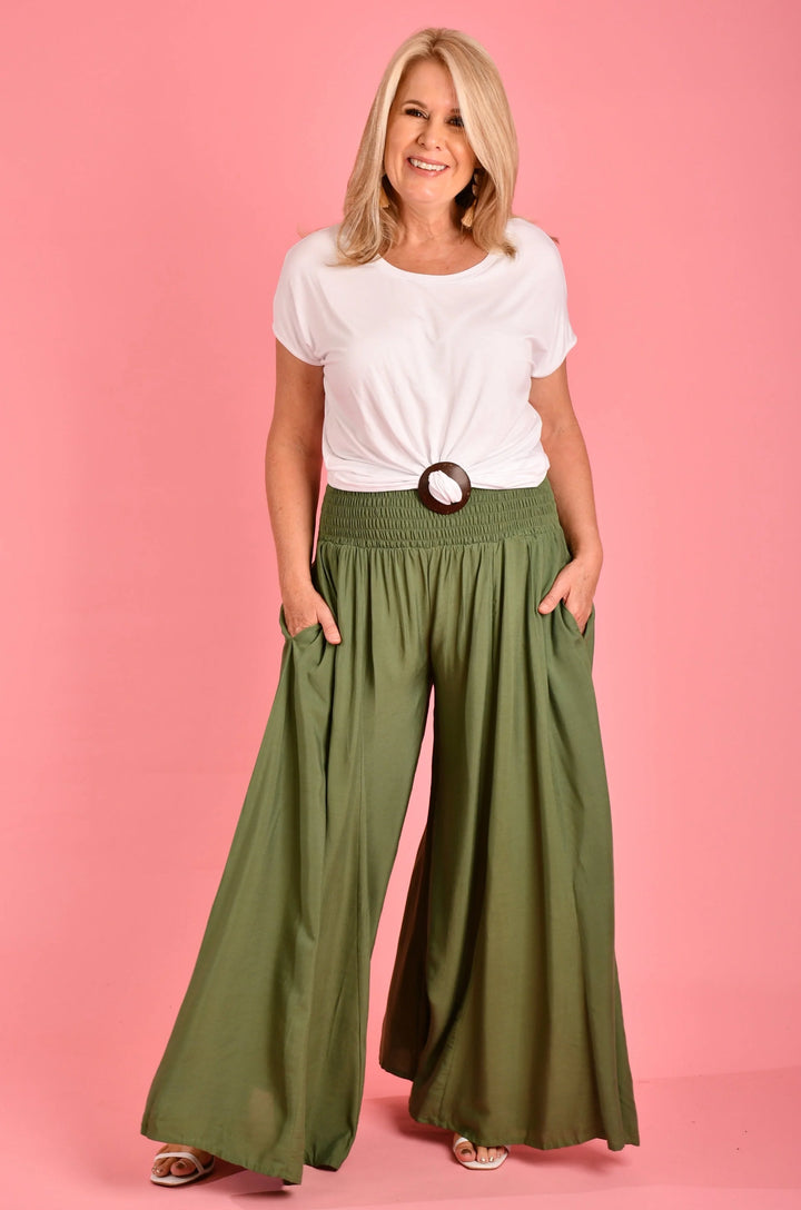 Fremantle Wide Leg Pant Khaki