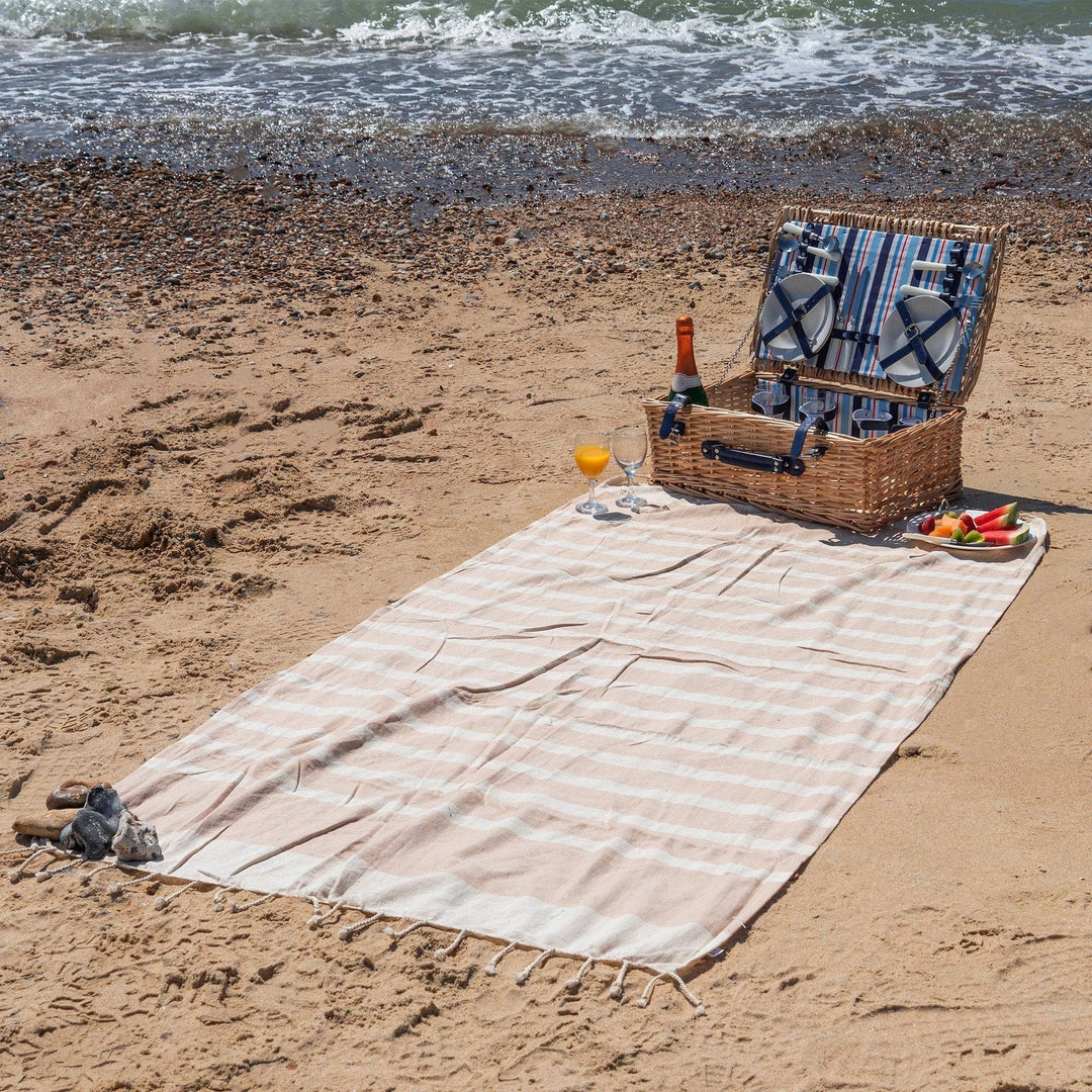 Turkish Beach Towel Beige Stripe